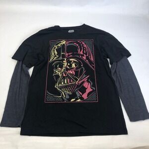 Star Wars Darth Vader Graphic Mad Engine Layered Look T-Shirt‎ Mens